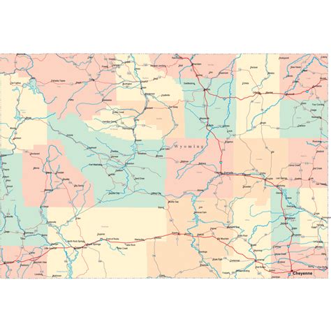 Wyoming Road Map Wy Road Map Wyoming Highway Map Utah Map