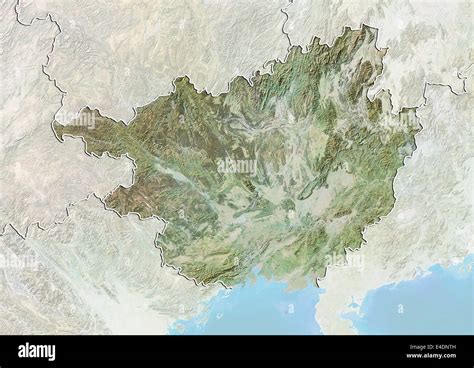 Region Of Guangxi China Relief Map Stock Photo Alamy