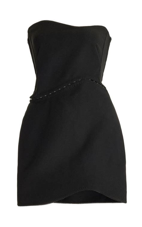 wave asymmetric crepe mini dress by anna october moda operandi mini black dress mini dress