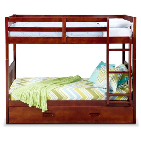 Ranger Twin Over Twin Bunk Bed With Trundle Merlot Value City