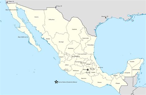 My Spanish Trainer Un Mapa De México A Map Of The Mexican States