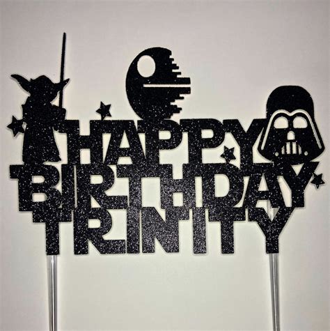 Star Wars Theme Happy Birthday Cake Topper Etsy