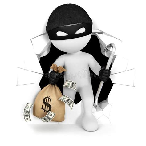 3d White People Thief With Money White Background 3d Image Sponsored