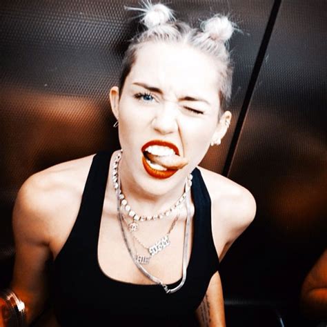 Tongue Tied From Miley Cyrus Sexy Selfies E News Canada