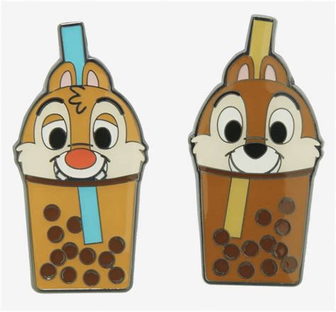 57679 Chip N Dale Boba Pin Set Hot Topic Disney Loungefly