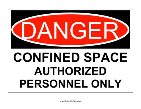 Confined Space Danger Sign Template Download Printable Pdf Templateroller