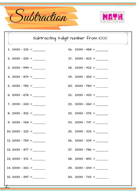 Here you will find a wide range of free printable fourth grade math worksheets, and math activities your child will enjoy. Grade 4 Math Worksheet | Subtraction Part 4 - Education PH
