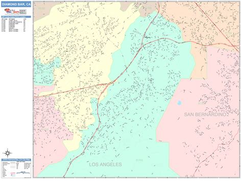 Diamond Bar California Wall Map Color Cast Style By Marketmaps Mapsales