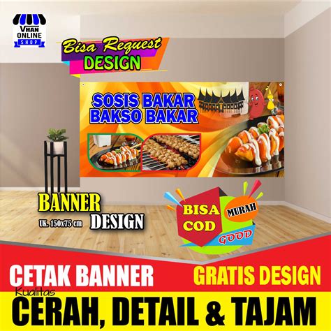 Spanduk Banner Sosis bakar dan Bakso Bakar Keren Simple | Lazada Indonesia
