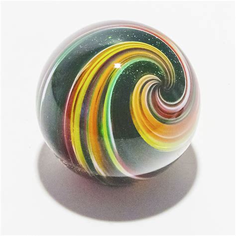 Set Of Three Onion Skin Marbles By Michael Trimpol And Monique