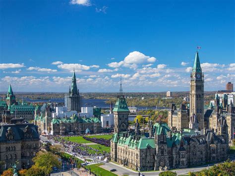 Download Top View Of Parliament Hill In Ottawa Wallpaper