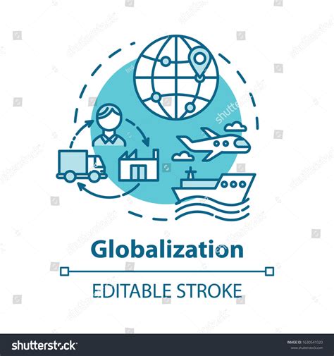 Globalization Concept Icon International Economy Global Stock Vector