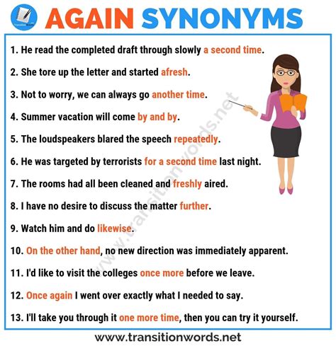 AGAIN Synonym: 30 Helpful Synonyms for AGAIN with Examples - Transition Words | Transition words ...