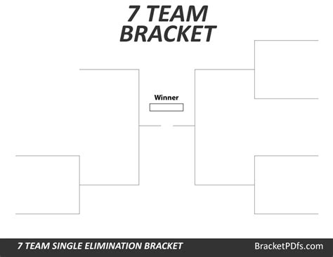 7 Team Bracket Single Elimination Printable Bracket In 14 Different