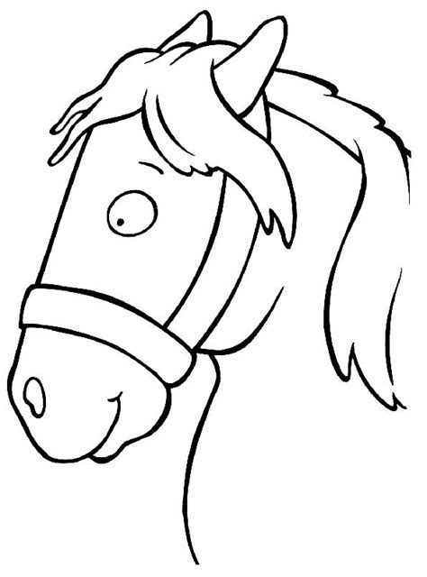 Cabeza de caballo sonriente para colorear. Teby y Tib - Portal Infantil