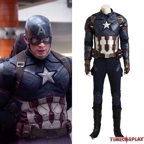 Civil War Captain America Cosplay Costume Deluxe Version