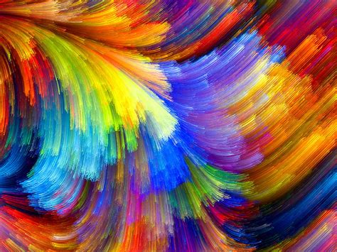 Hd Wallpaper Multicolored Abstract Painting Pattern Rainbow The