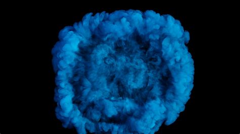 Explosion Of Blue Smoke Slow Motion Abstract Stock Footage Sbv
