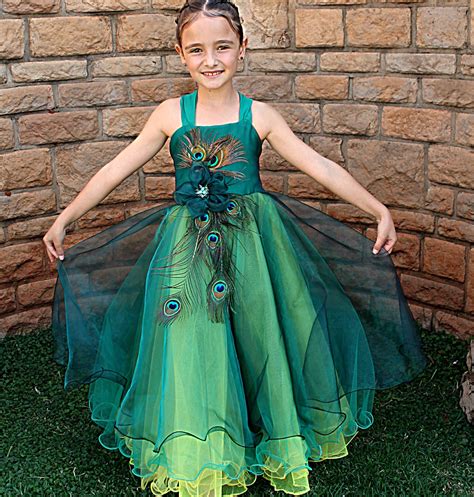 Peacock Feather Wedding Dress For Girls Peacock Feather Etsy