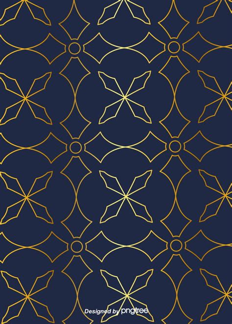 Dark Blue Nordic Style Simple Luxury Geometric Golden Edge Background