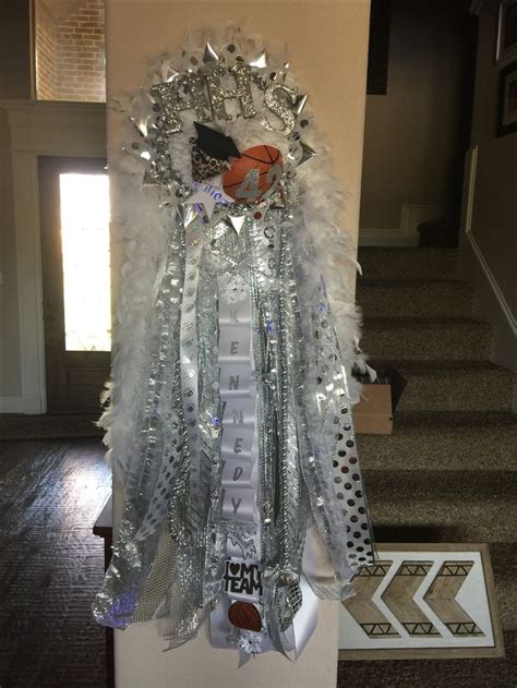 Large Senior Homecoming Mum All White And Silver Homecoming Mums