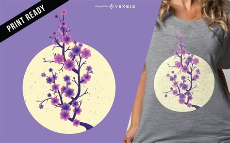 Sakura Cherry Blossom T Shirt Design Vector Download