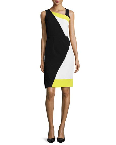 Milly Sleeveless Colorblock Sheath Dress Neiman Marcus