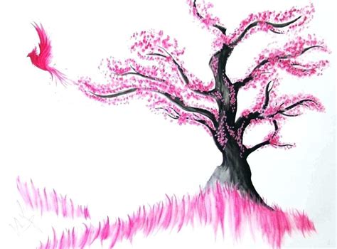 Cherry Blossom Tree Drawing Outline Free Download On Clipartmag