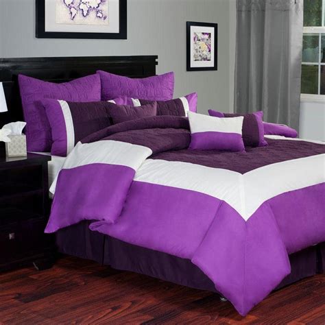 Lavish Home Hotel Purple 9 Piece Queen Comforter Set 66 0014 Q P The