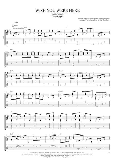 Wish You Were Here Pink Floyd The Best Guitar Pro Tabs And Music