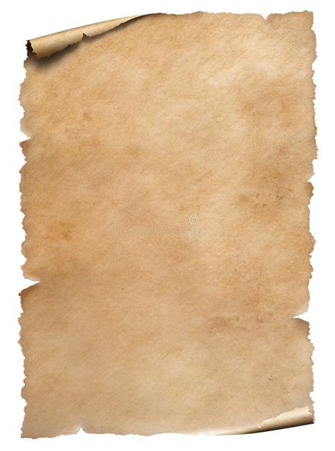 Old Worn Paper Sheet And Scroll Isolated On White Stock Image Image