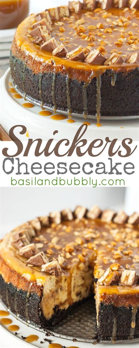 Mettre au frais pendant au moins 12h, décorer le gâteau avec le dernier snickers, soit fondu soit coupé en morceaux. A delicious low-stress ( EASY! ) Snickers cheesecake with ...