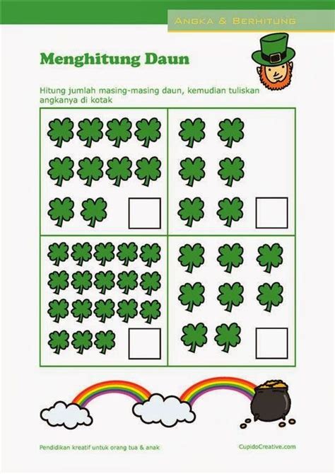 belajar hitung angka 1-20, lembar latihan matematika untuk anak paud/tk