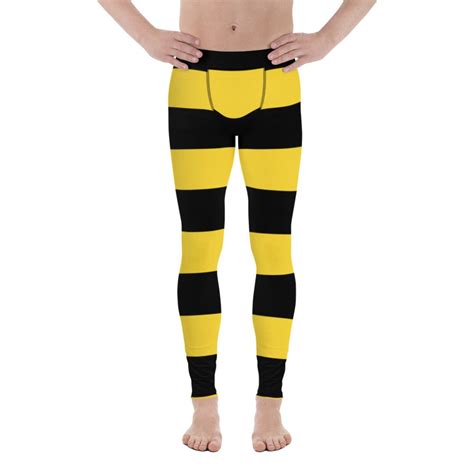 Bumble Bee Yellow Black Stripe Mens Leggings Easy Etsy