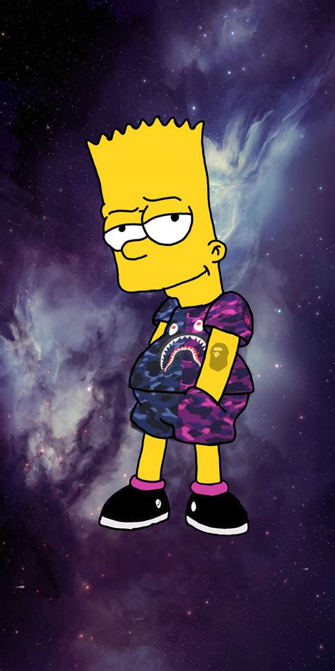 Download Cool Bart Simpson In Space Background Wallpaper