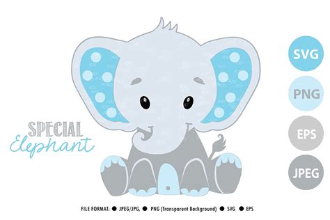 Super Cute Baby Elephant Svgpng Eps Clip Art Vector 479632