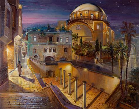 Jerusalem Painting Synagogue Hurva At Night In Jerusalem Alex Levin