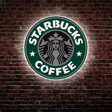 Starbucks Light Up Sign Starbucks Logo Lighted Starbucks Neon Sign