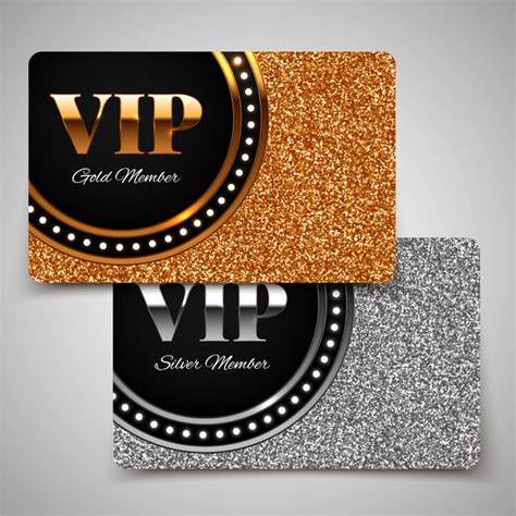 Vip Card Vector Illustration With Gold Silver Style Free