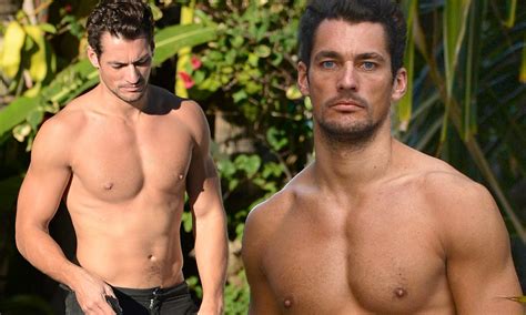 David Gandy Displays His Tanned And Toned Physique As He Goes Topless By The Pool Daily Mail
