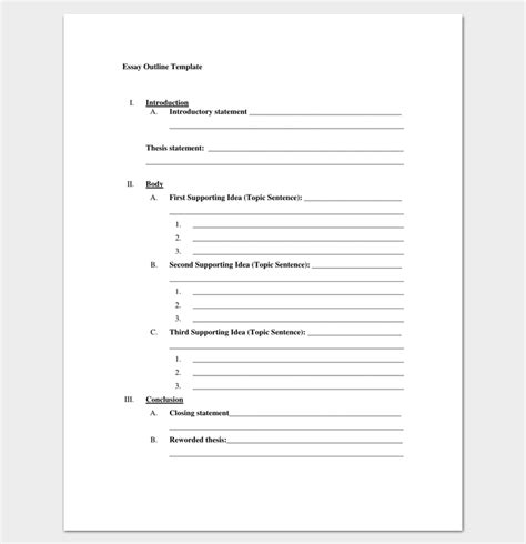 Blank Outline Template 11 Examples And Formats For Word And Pdf