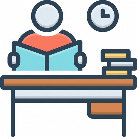 Desk Intone Knowledge Learn Perusal Student Study Icon Download