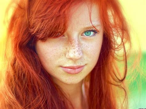 Piercing Blue Eyes Red Hair And Freckles X In Red