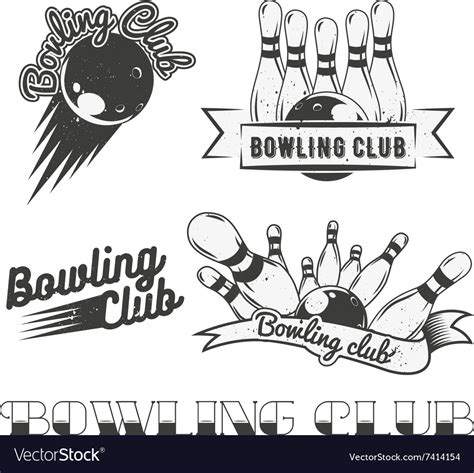 Bowling Club Logo Set In Vintage Style Royalty Free Vector
