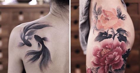 These Watercolor Tattoos By Chen Jie Will Make You Wish You Had One