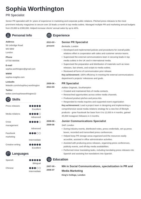 Skills Based Cv Template And Functional Cv Examples