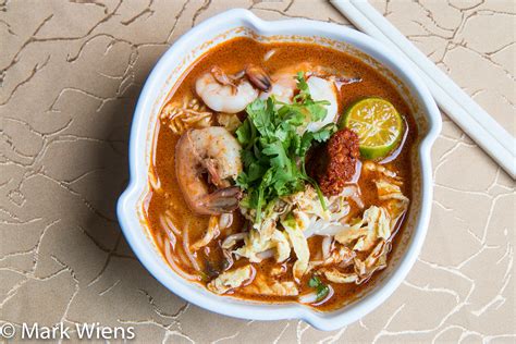 Laksa is a spicy noodle soup popular in the peranakan cuisine of southeast asia. Curry Noodles at Langkawi's Laksa Carnival 2015