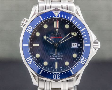 32750 Omega 22208000 Seamaster Pro Blue Wave Dial Co Axial Automatic
