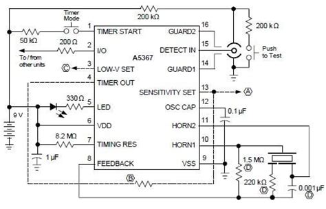 Smoke alarms are exceptionally normal in homes, workplaces, schools, and in this undertaking, we are executing a basic smoke detector alarm circuit utilizing basic equipment. Ionization smoke detector circuit using A5367 under ...