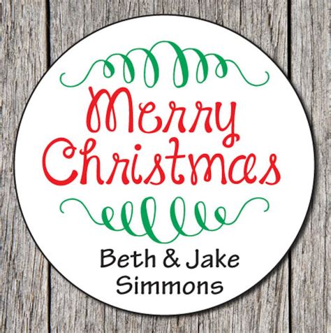 Personalized Christmas Stickers Merry Christmas Labels Etsy